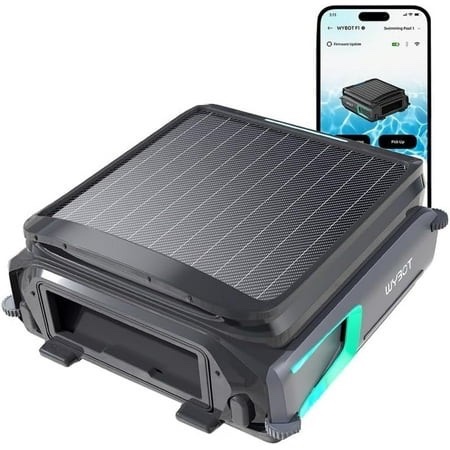 wybot f1 pool skimmer solar powered robotic cleaner with app control smart obstacle avoidance and anti-entanglement 8-hour continuous runtime