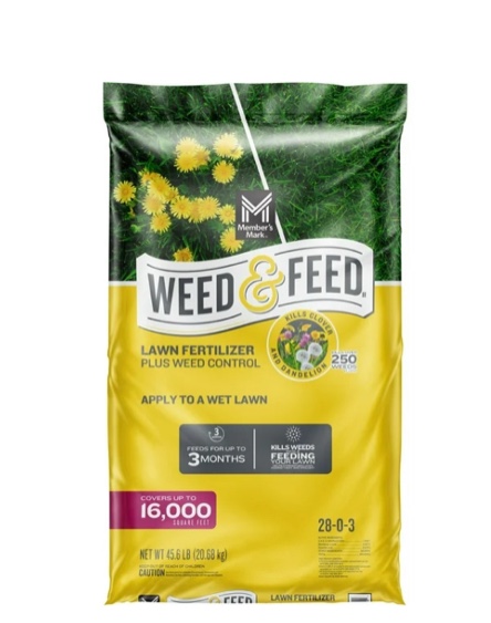 member's mark weed and feed with weed control, 16m bag