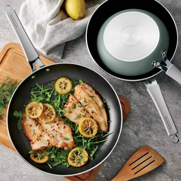 tramontina 3-pack fry pans with nonstick interior, assorted colors 