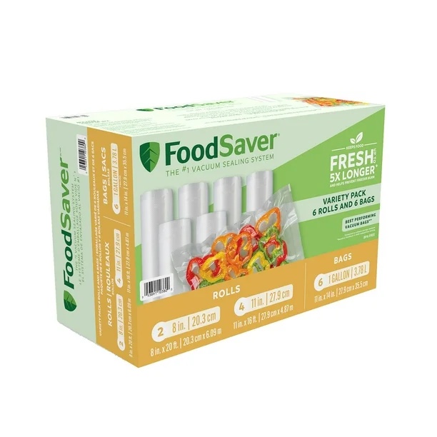 foodsaver vacuum seal variety pack, rolls and bags