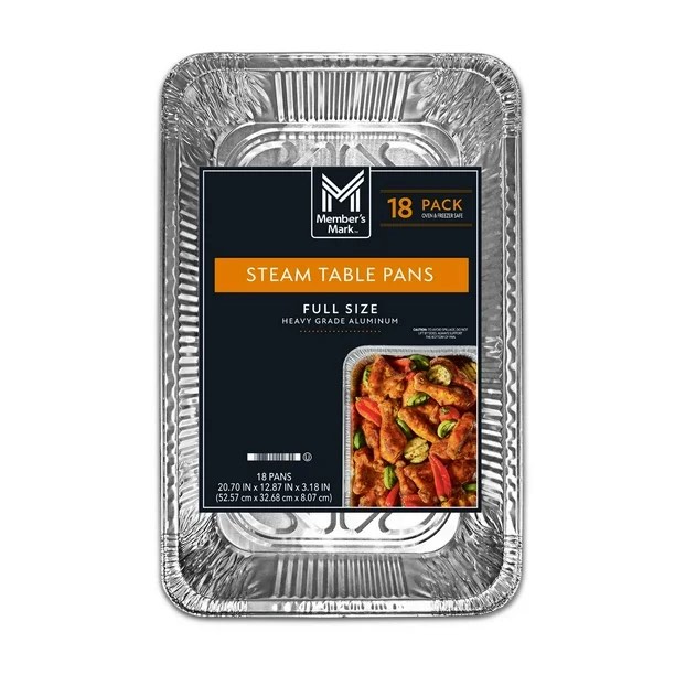 Member's Mark Full Size Aluminum Steam Table Pans, *** only 14ct 