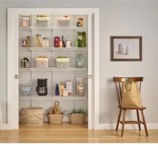 ClosetMaid ShelfTrack Pantry 4-ft to 4-ft x 16.75-in White Wire Closet Kit