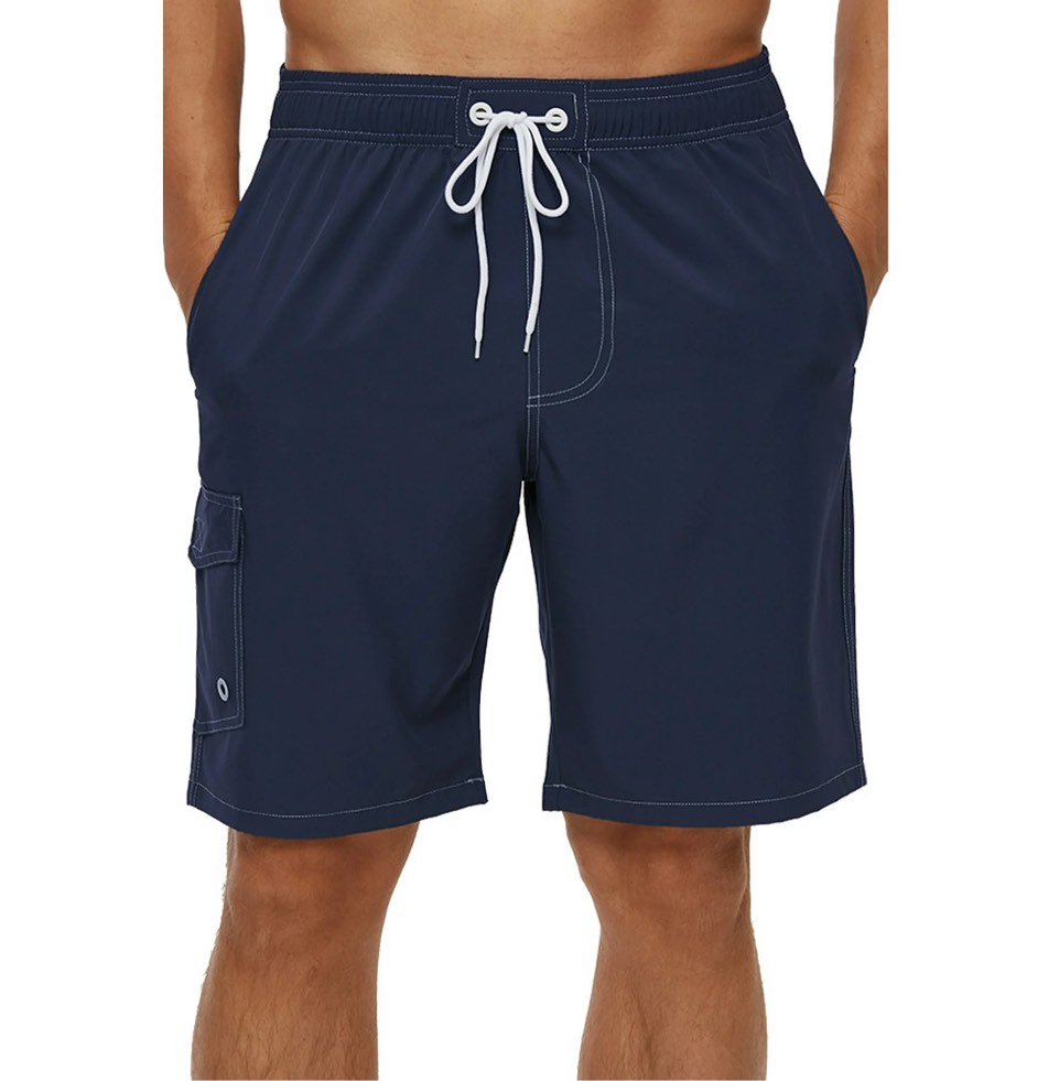 Tyhengta Men's Quick Dry Swim Trunks Mesh Lining Beach Board Shorts with Pockets Navy 3XL