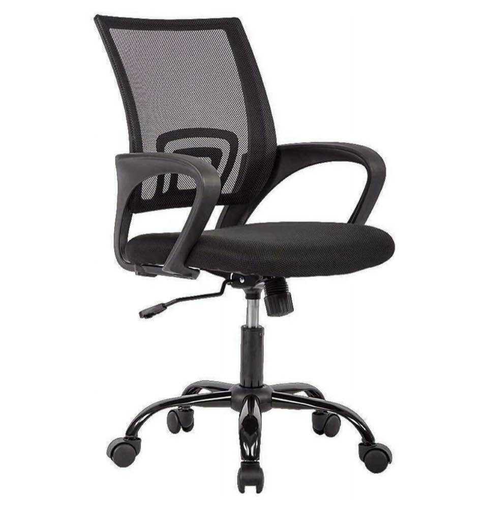 bestoffice ergonomic office chair, lumbar support, adjustable height with armrests for adults(black)