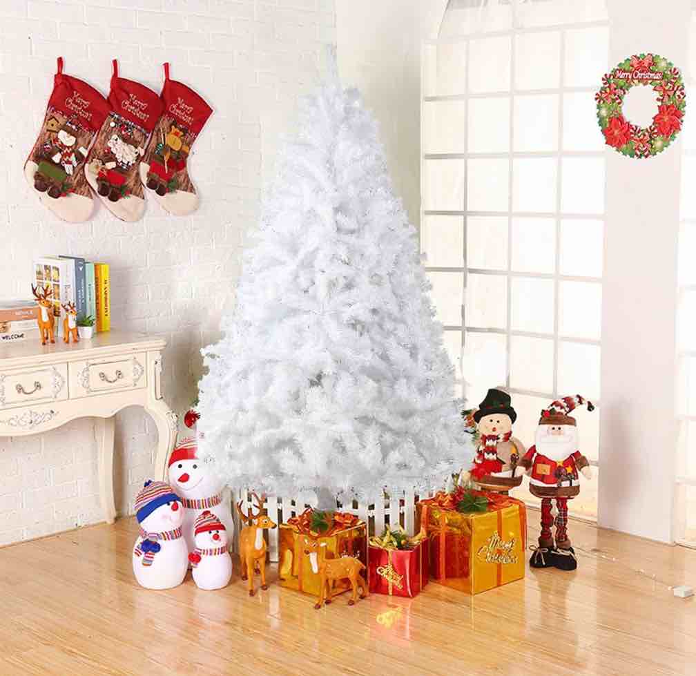 Ktaxon 6ft White Christmas Tree Artificial Christmas Tree Seasonal Holiday Decoration w/ 1,000 Branch Tips, Stand
