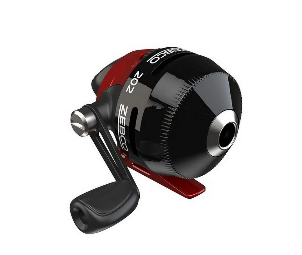 Zebco 202 Spincast Reel Right-Hand Retrieve, Black/Red