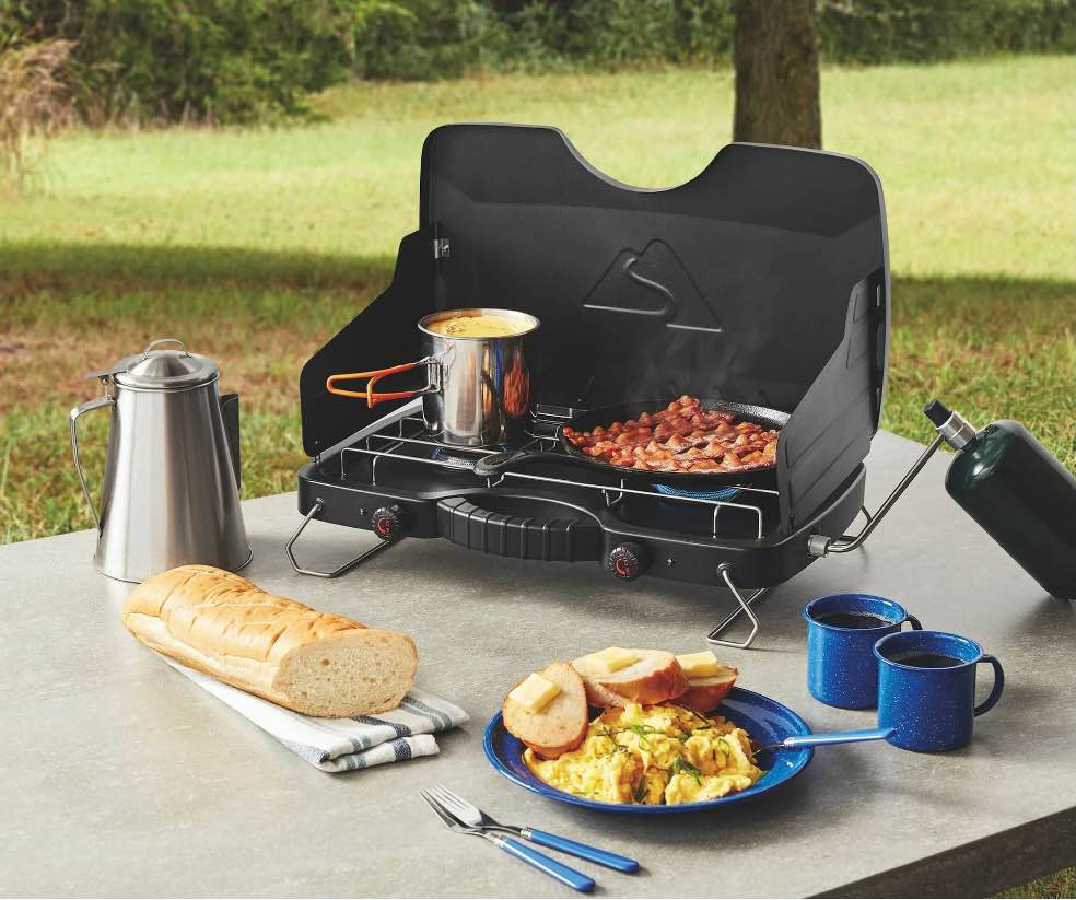 Ozark Trail 2 Burner Propane Gas Camping Stove  GCT2208WB  Black  New