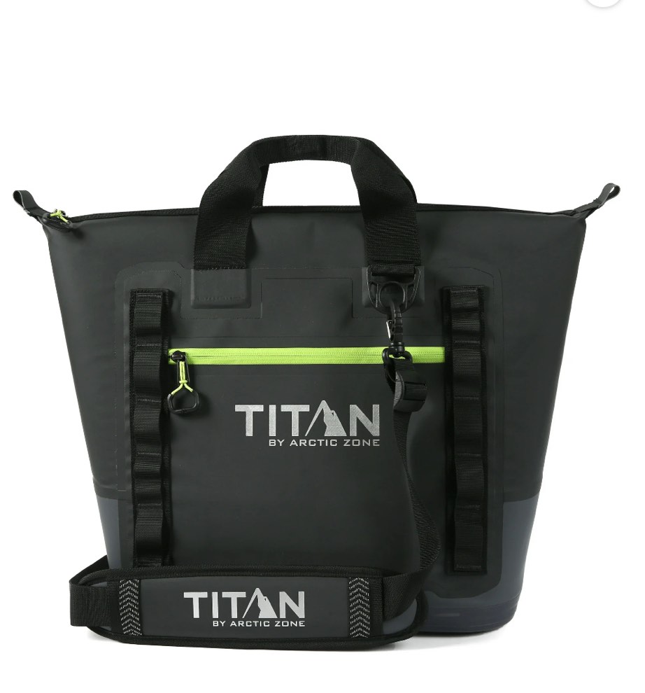 Titan by Artic Zone 30 Can, 20 Quart Welded Insulated Cooler Tote with Waterproof Exterior, Black