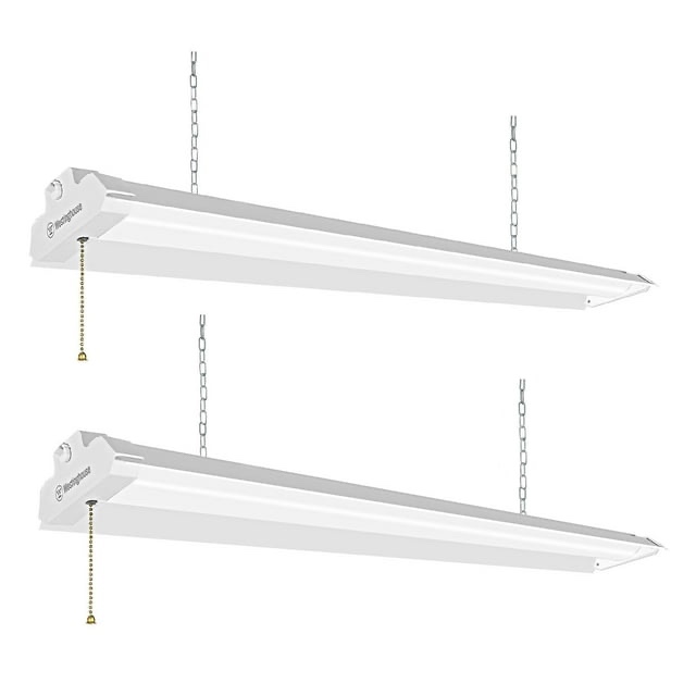 Westinghouse 4' 6000 Lumen LED Shop Light, White Finish 2 pack