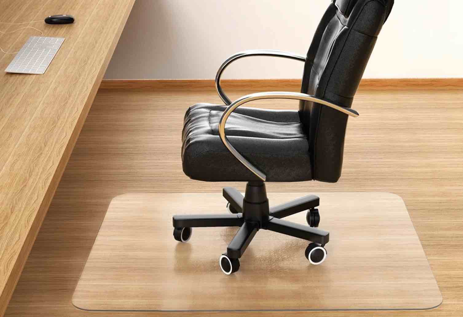 GPED Office Chair Mat, 45"x53" Rectangle Floor Mats,Office Desk Mat for Hardwood Floor, Clear PVC Heavy Duty Floor Protector for Office & Home