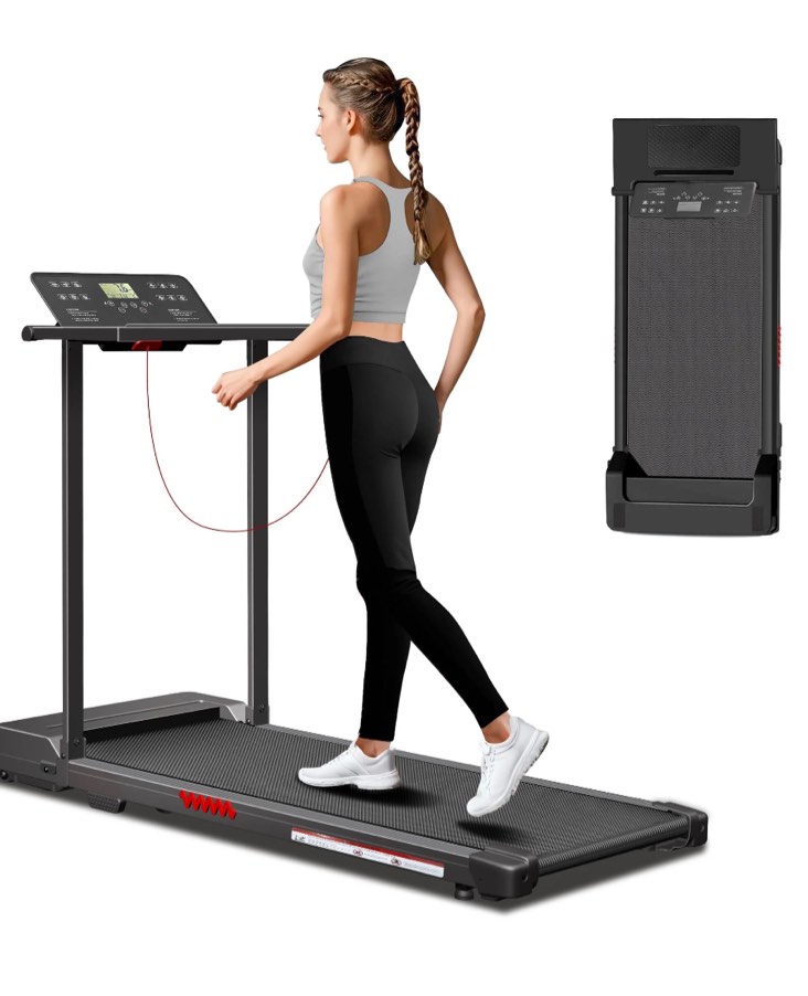 Tomile Foldable Treadmill for Home, 3.0HP Compact Treadmill with Laptop Stand, LED Display, 320lbs Capacity Treadmill