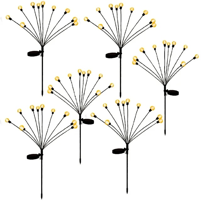 deck impressions multi-color solar firefly lights, 6-pack