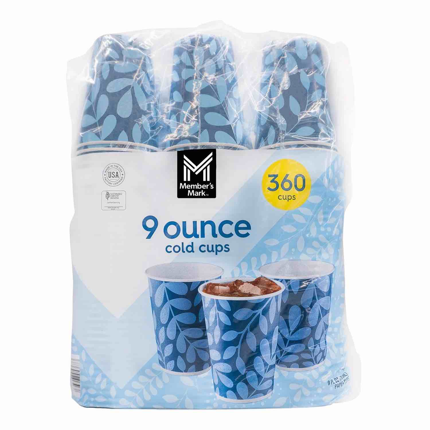 member's mark printed paper bath cold cup 9 oz., 360 ct.