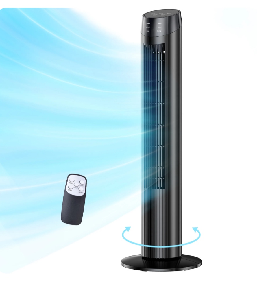 SZRSTH Tower Fan, 36" Oscillating Standing Floor Cooling Fans, 3 Speeds & Modes,9H Timer for Home Bedroom