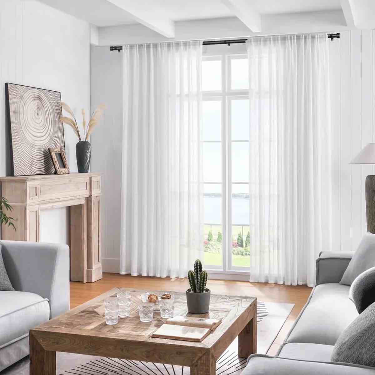 Lachina Arnel 1 Inch Window Curtain Rod with Aluminium Finials, Single Curtain Rods for Windows