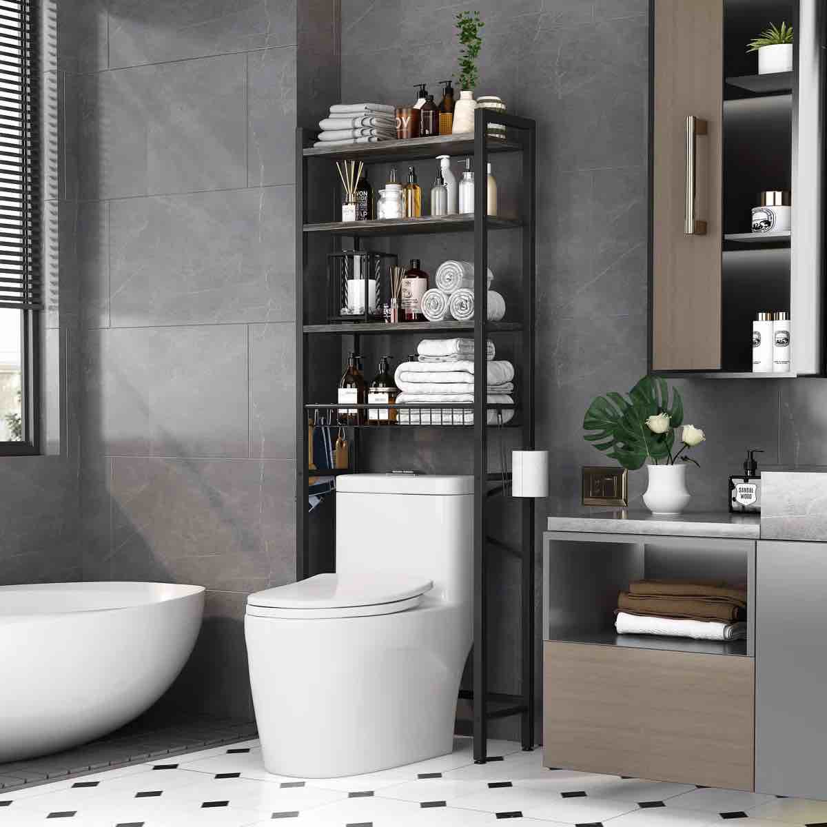 agassiz metal adjustable freestanding over the toilet storage