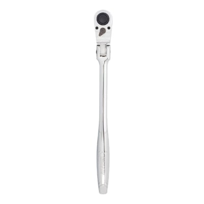 2 assorted sockets including Kobalt 90 -Tooth 1/2-in Drive Full polish Handle Flexible Head Ratchet