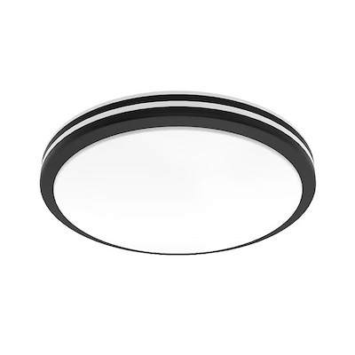 allen + roth Rendale 1 -Light 19-in Matte Black Integrated LED Flush Mount Light