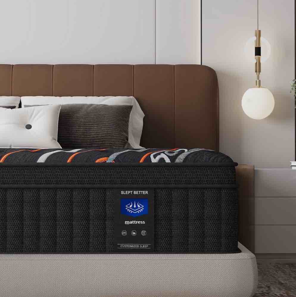 MRH King Mattress 12-Inch Ultra-Plush Euro Top Hybrid Mattress with Memory Foam and Individually Pocketed Springs