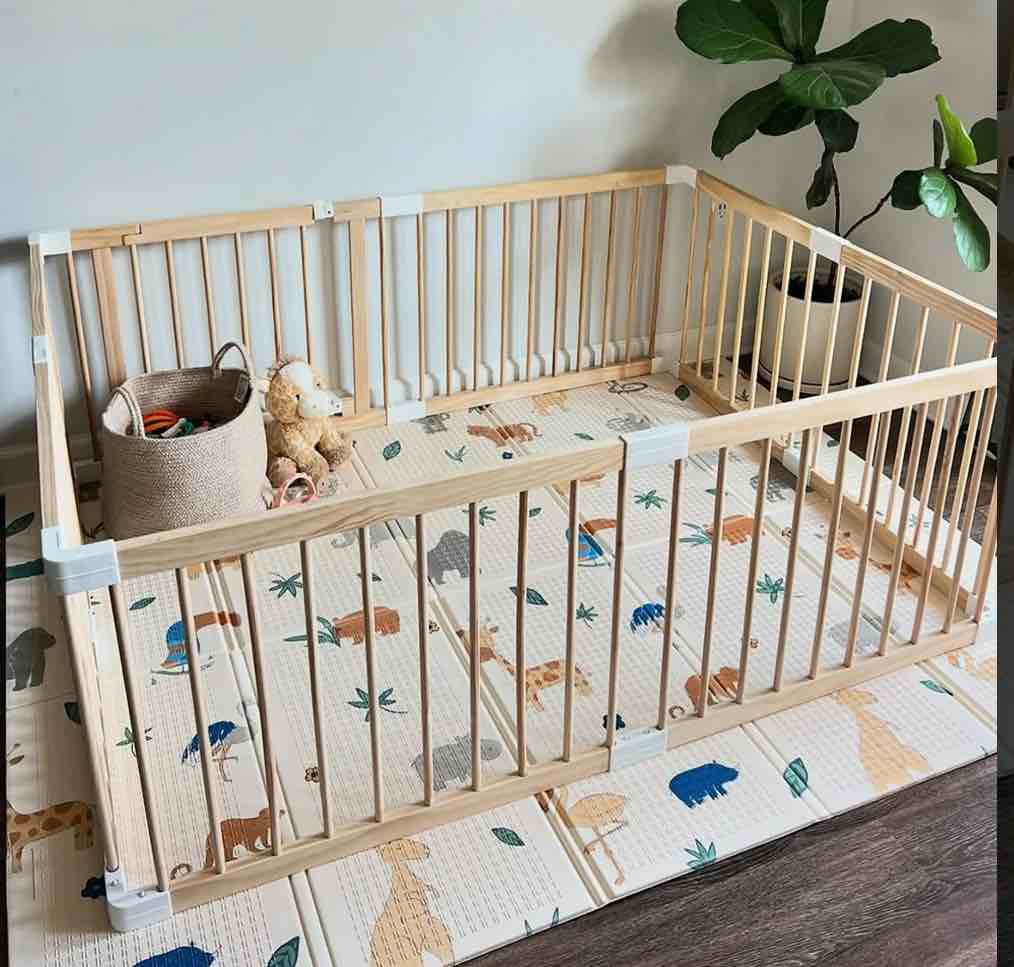 harppa baby gate playpen baby fence for babies and toddlers baby play yards for play area 60x73x24 inch