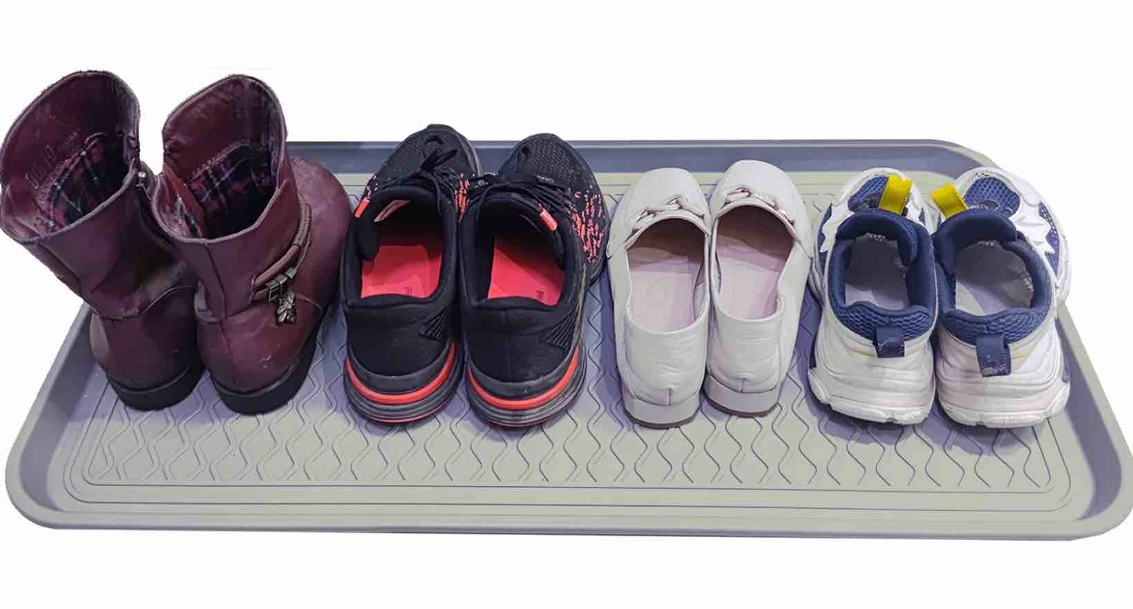 Large Multifunctional Boot Tray 2 Pack Boot Mat Washable Indoor or Outdoor Tray Mat Doormats for Shoes Boots Plants Pots Paint Tins Pet Bowls Car Storage  30 x 15 x 1.2 Inches