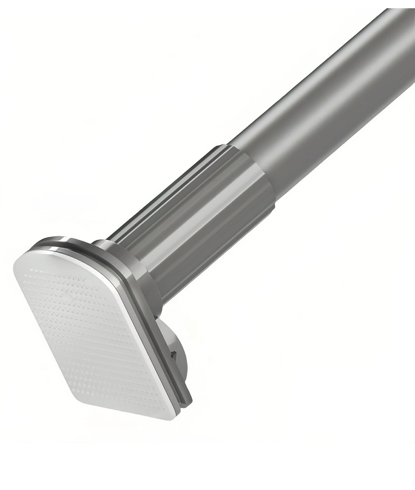Room Divider Adjustable Spring Tension Curtain Rod,Premium Shower Curtain Tension Rods,No Need Drilling,Non-slip Closet Telescopic Rod,Balcony Tension Pole,,Gray,43-142inch