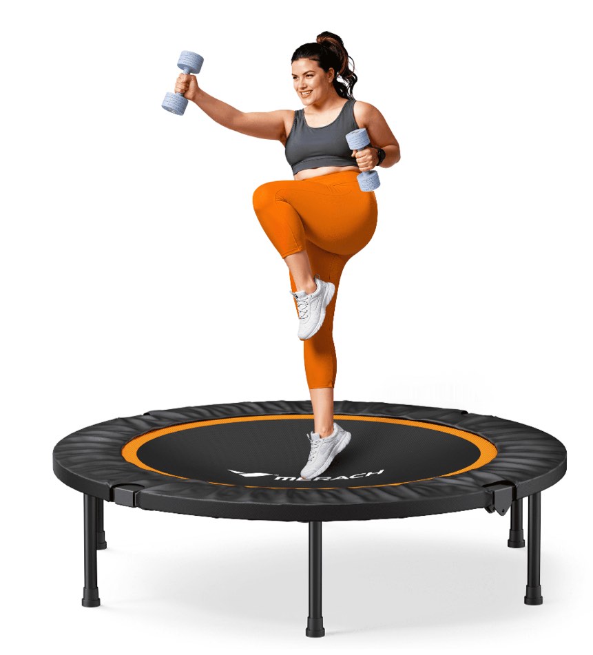 merach mini trampoline, 40 inch collapsible fitness trampoline, exercise rebounder for adult/kids, 330lbs capacity