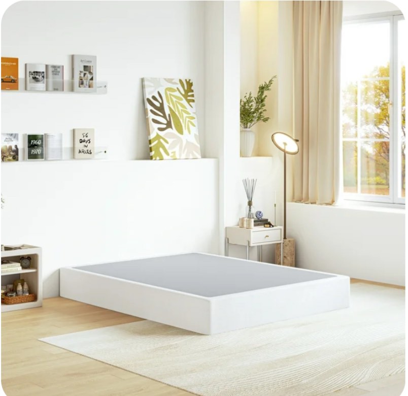 ULIESC 9 inch Queen Metal Box Spring, Sturdy Mattress Foundation, Fabric Cover Included, Easy Assembly