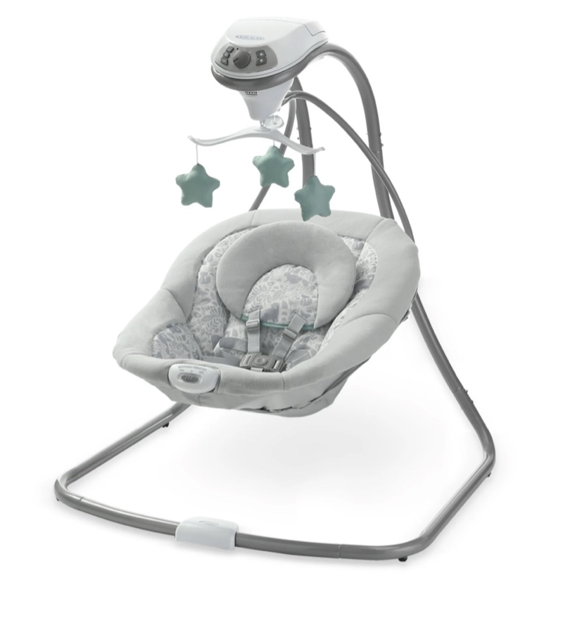 Baby Swing for Infants Electric Baby Rocker 5 Sway Speeds Touch  Remote Control Grey