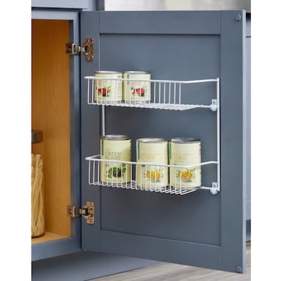 style selections 12.5-in w x 10.5-in h x 5-in d 2 -tier freestanding white metal door organizer