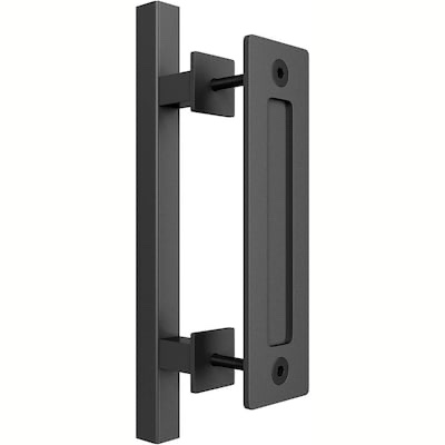 RELIABILT Matte Black Indoor Single Double Barn door handle