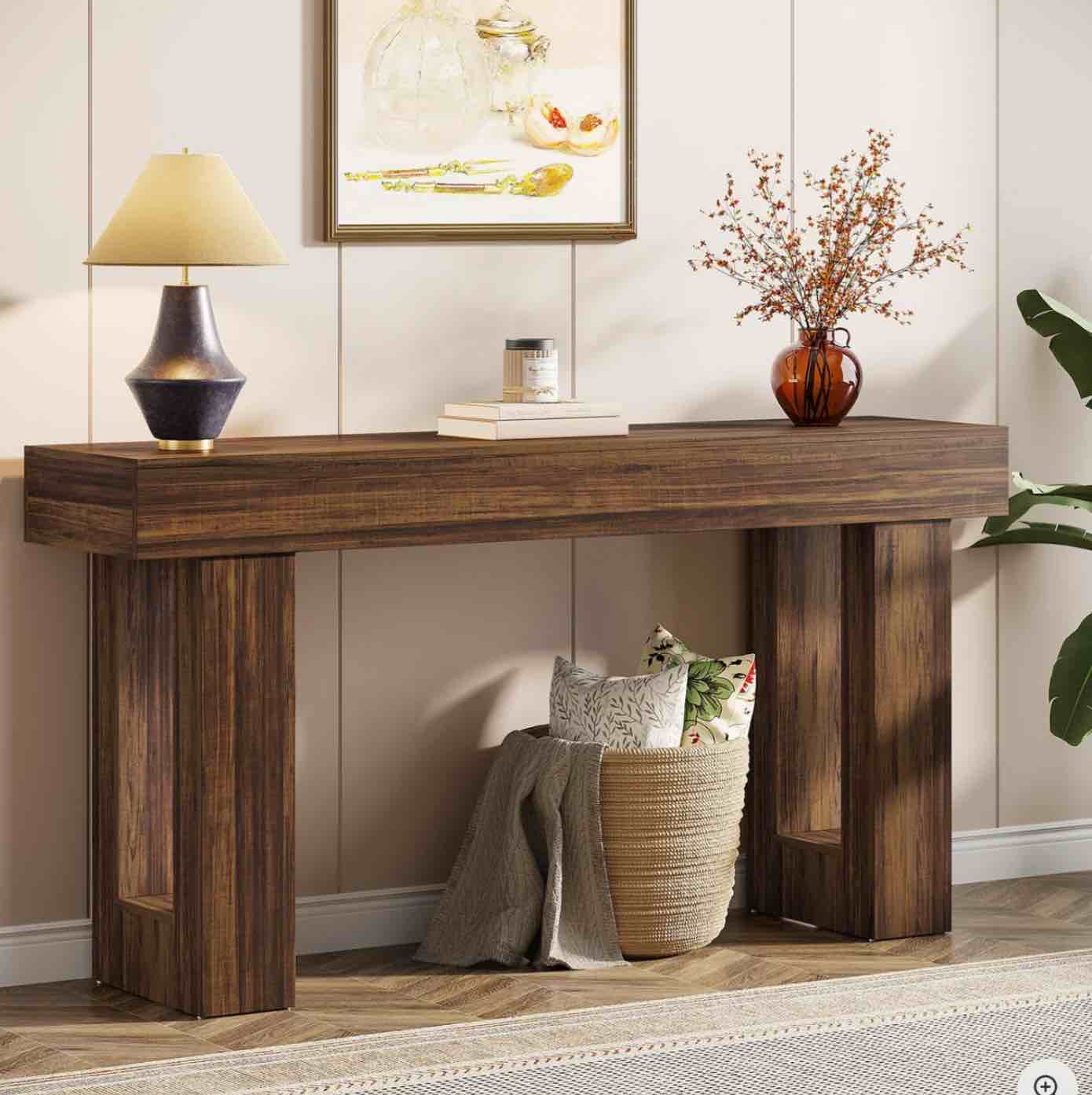 tribesigns 63 Inch Long Console Table Farmhouse Sofa Table