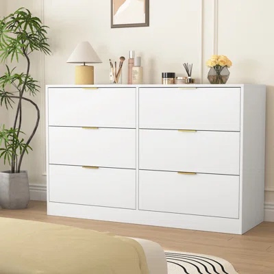 6 Drawer Dresser for Bedroom white 