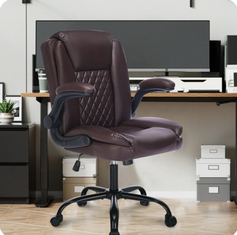 JONPONY Big and Tall Office Chair 400LBS Wide Seat Ergonomic Computer Desk Chair High Back Executive Leather Chair Adjustable Task Chair Lumbar Back Support 8 Hours Heavy Duty Design,Black