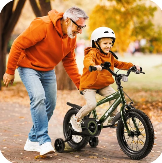 Naipo 14 in Kid Bike Green Children Bikes for Boys Girls Removable Training Wheels Bicycle