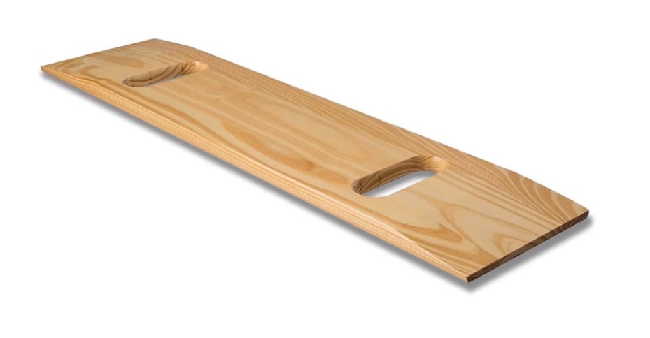 DMI Wooden Transfer Slide Board for Patients and Seniors, Heavy-Duty 440 lb Capacity, 30" x 8", 2 Cut-Out Handles, FSA / HSA