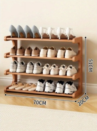 4/5/6 tier bamboo shoe rack – wooden shoe organizer shelf for entryway, closet, or garage, holds up to 24 pairs, space-saving & easy to assemble