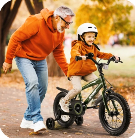 naipo 14 in kid bike green children bikes for boys girls removable training wheels bicycle