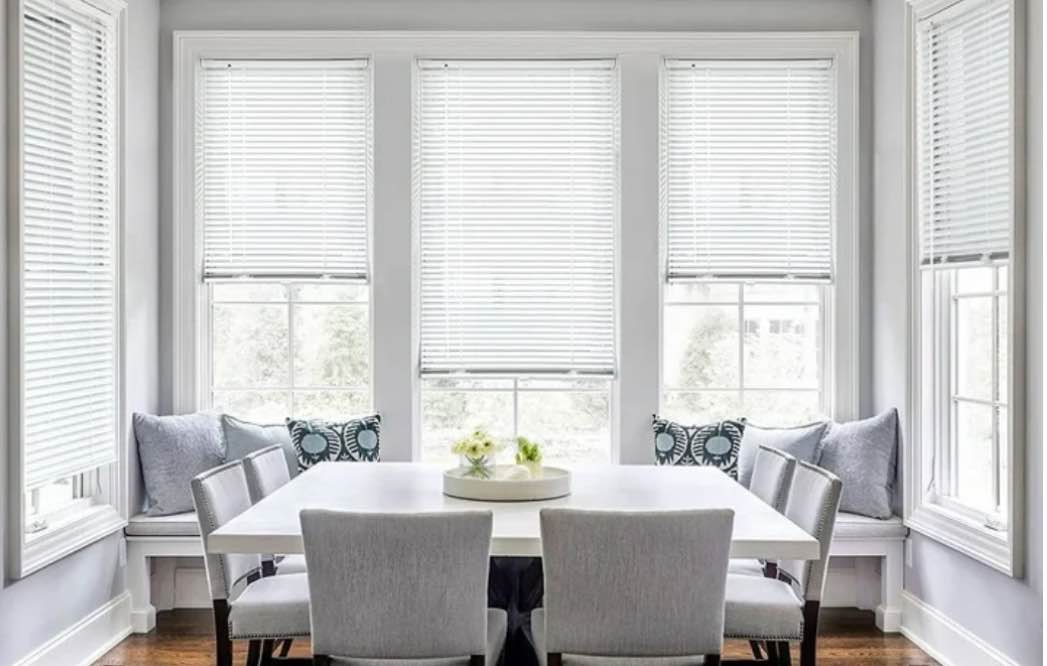 LazBlinds No Tools-No Drill 1" Aluminum Mini Blinds, Cordless Blinds for Windows, Light Filtering Horizontal Blinds and Shades for Window Size 26'' W x 36'' H, White