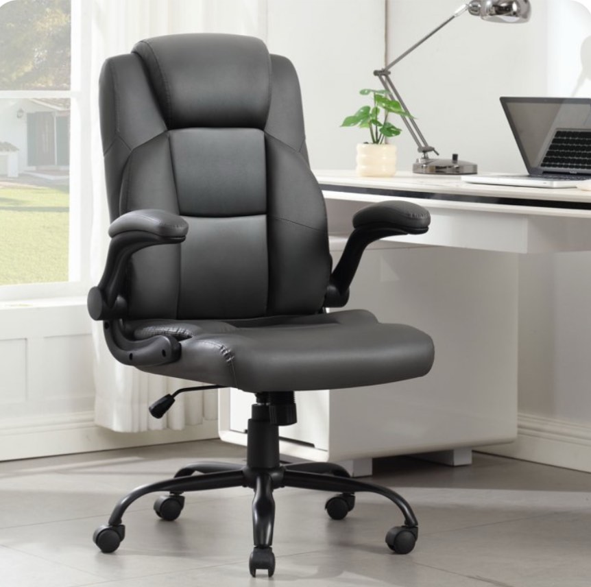 JONPONY Big and Tall Office Chair 400LBS Wide Seat Ergonomic Computer Desk Chair High Back Executive Leather Chair Adjustable Task Chair Lumbar Back Support 8 Hours Heavy Duty Design,9189,White