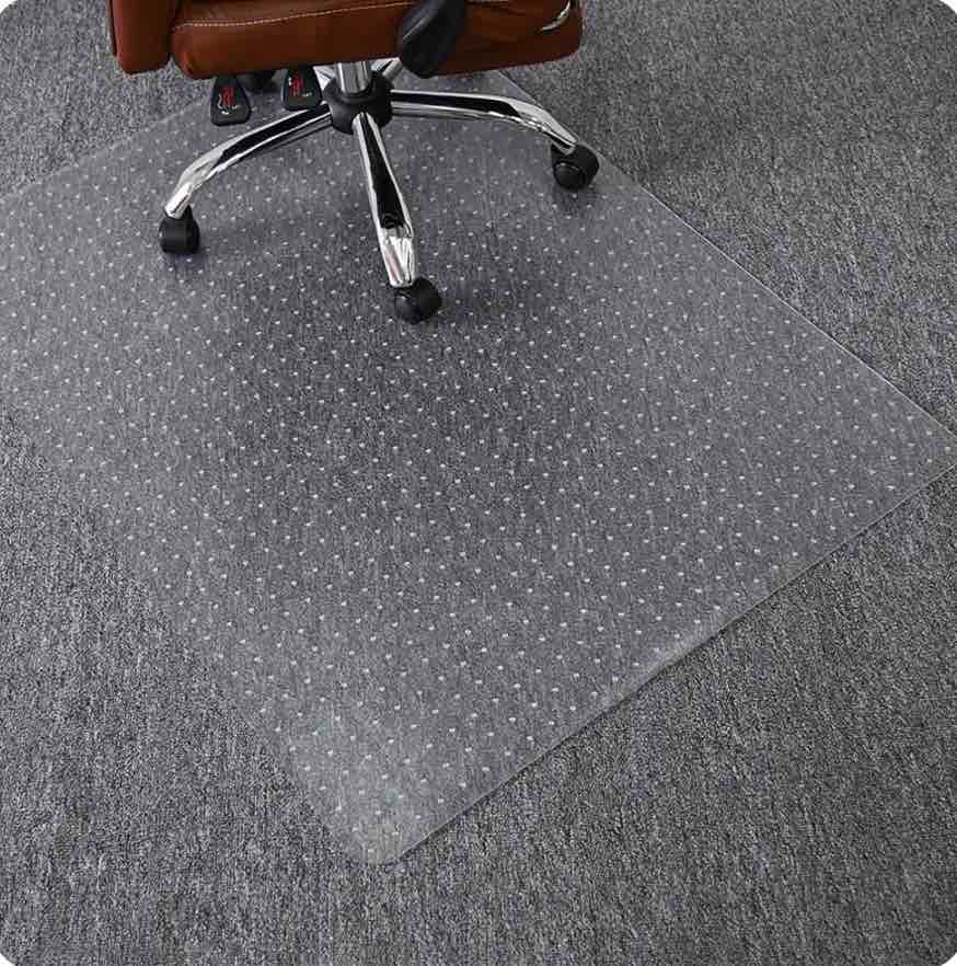 homieway office chair mat for carpet - computer desk chair mat for carpeted floors, easy glide rolling plastic floor mat for office chair on carpet for work, home, gaming with extended lip,36"x48"