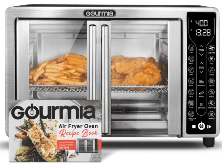 Digital Air Fryer Toaster Oven Combo | 17 One Touch Cooking Functions | Fits 12" Pizza | Cooks Food Quickly With Little to No Oil | Stainless Steel Air Fryer | Toaster Ovens Countertop | Gourmia