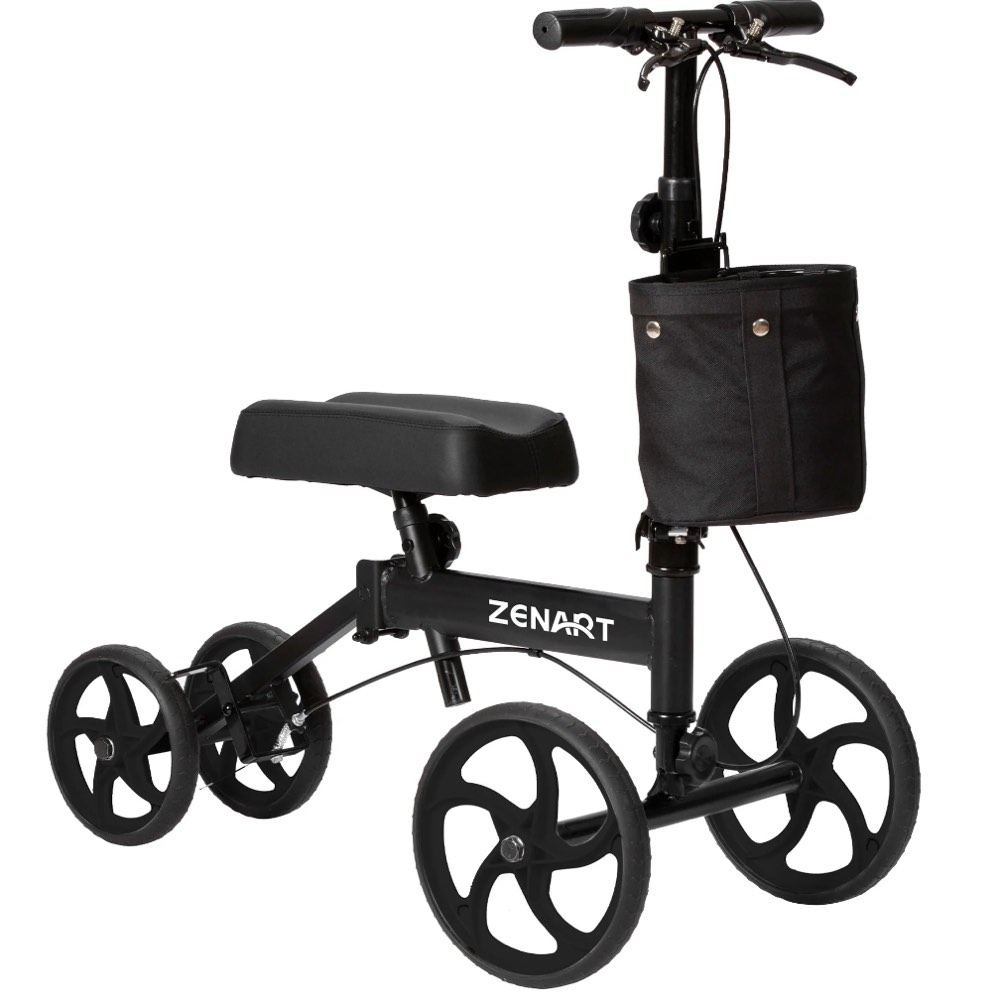ZENART Economy Knee Scooter Foldable Walker for Foot Surgery Adult Crutch Alternative