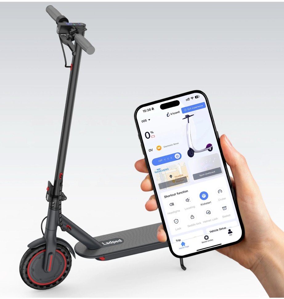 Ladped  LP60 Electric Scooter 350W 8.5' Foldable Scooter for Adults with APP and High Speed of 19MPH