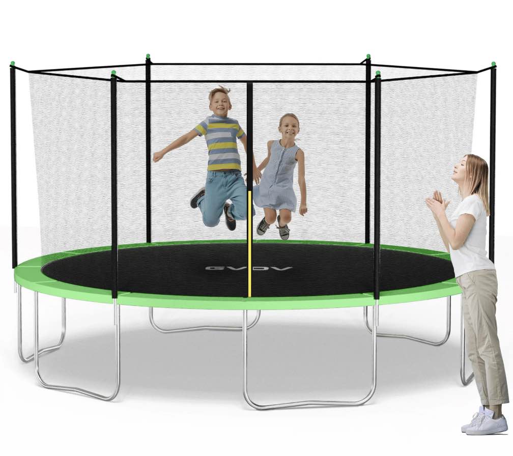 gvdv 16ft outdoor trampoline for kids & adults, recreational trampoline w/ladder & safety net (( box 2 of 2 ))