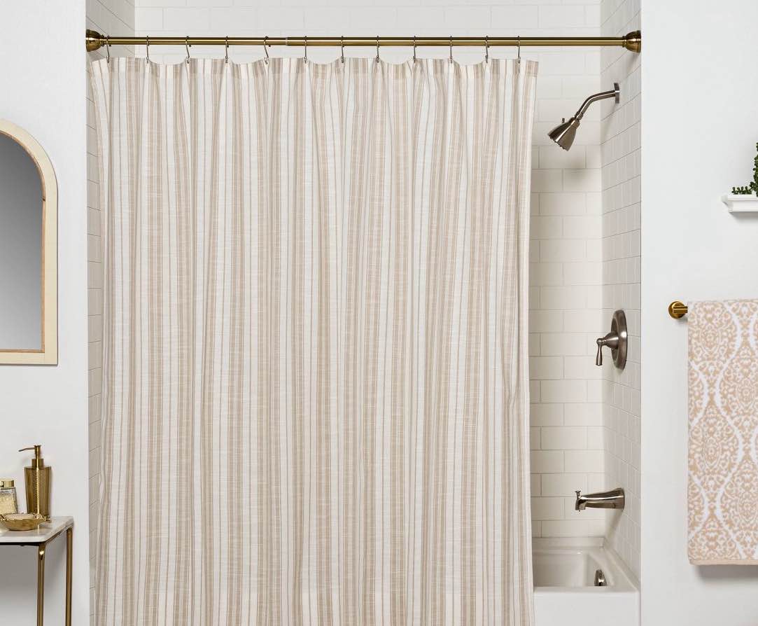 72" Half Moon Dual Mount Shower Rod Brass - Threshold™