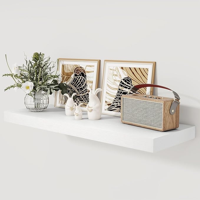 36" Floating Wood Shelf White - Threshold™