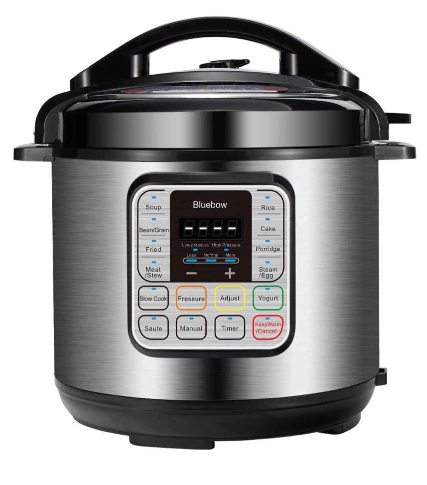 Bluebow 6.5 Quart Electric Pressure Cooker, 11-in-1 Multi Cooker Rice Cooker Slow Cooker Sauté Steamer, Stainless Steel