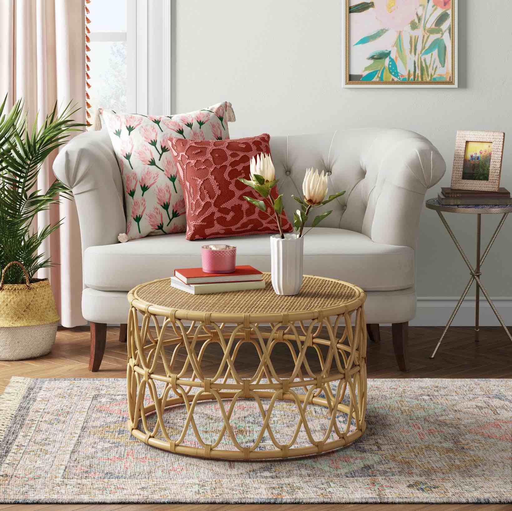 5'x7' monarch geometric tile printed persian style rug ivory/multi - threshold™