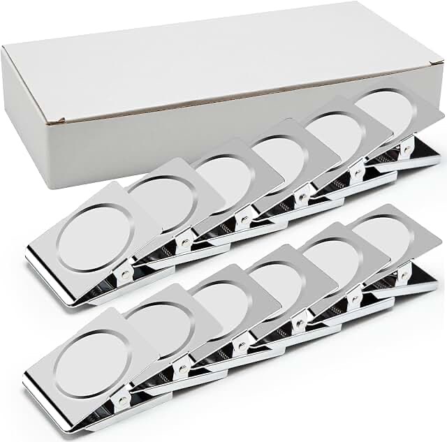 Magnetic Clips, 2.12 inches Heavy Duty Metal Magnet Clips for Hanging, 12 Pack Extra Strong Large Magnetic Clips for Whiteboard, Classroom, Office, Refrigerator